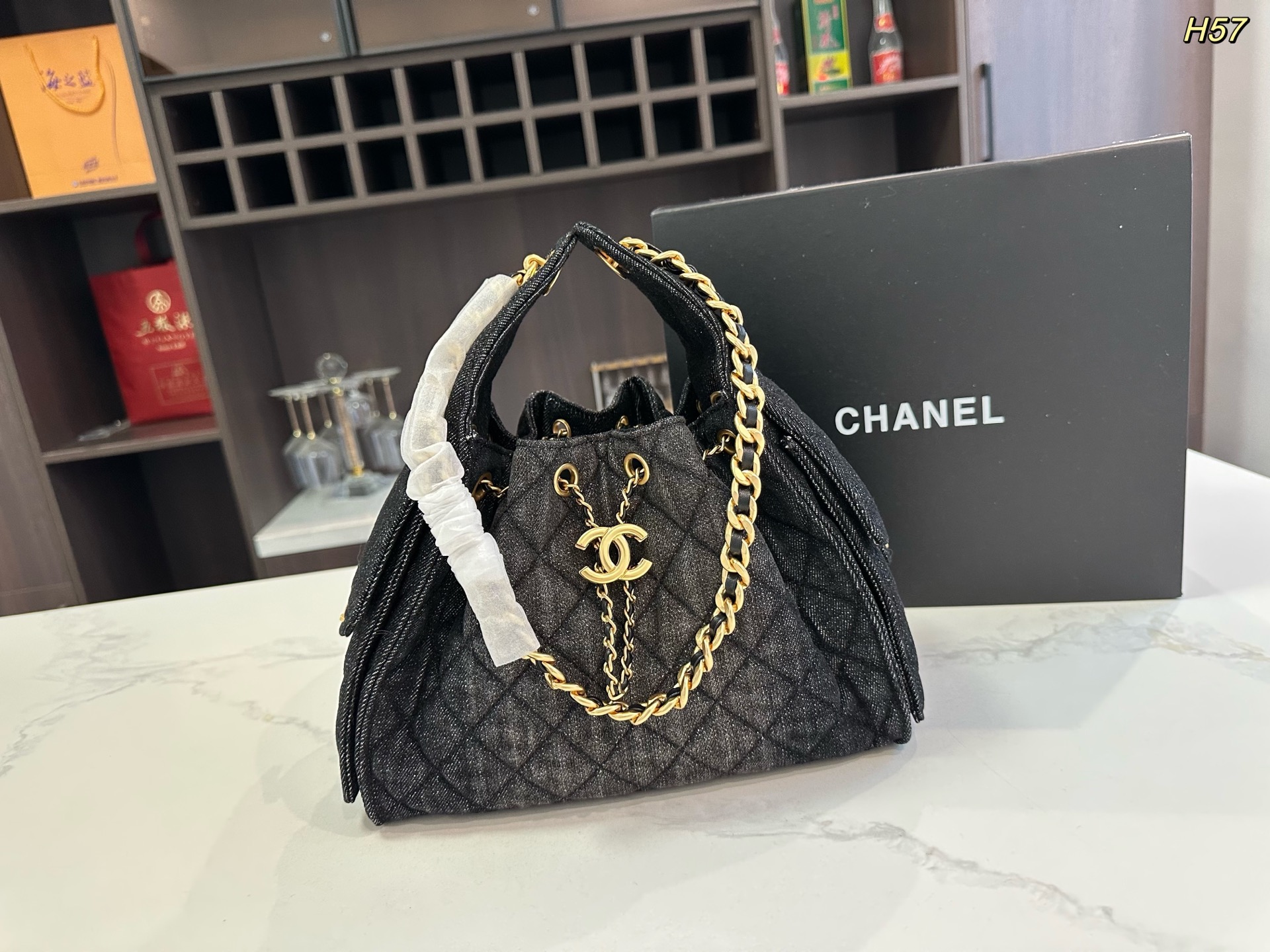 Chanel Canvas Denim Tote Bag