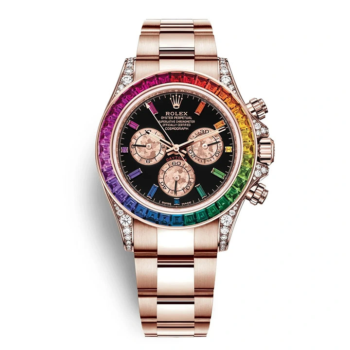 Rolex 116595 RBOW Cosmograph Daytona Rainbow 18k Rose Gold