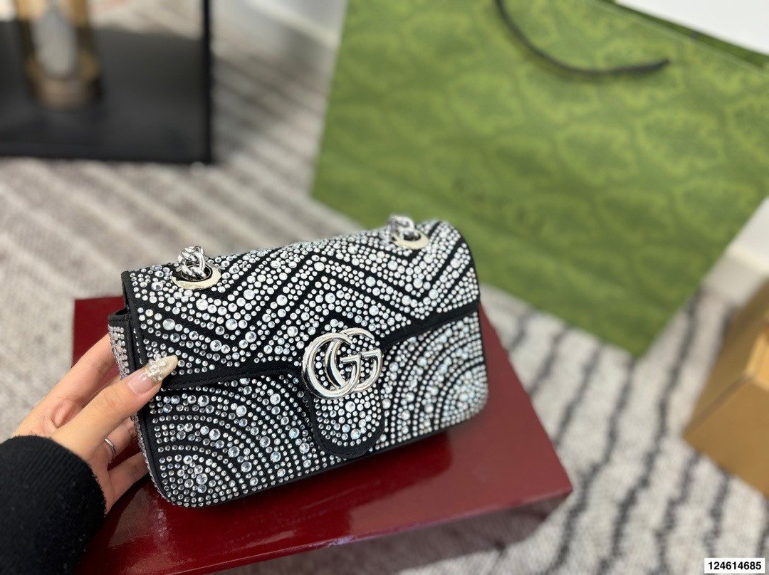 GG Marmont Crystal Chian Bag