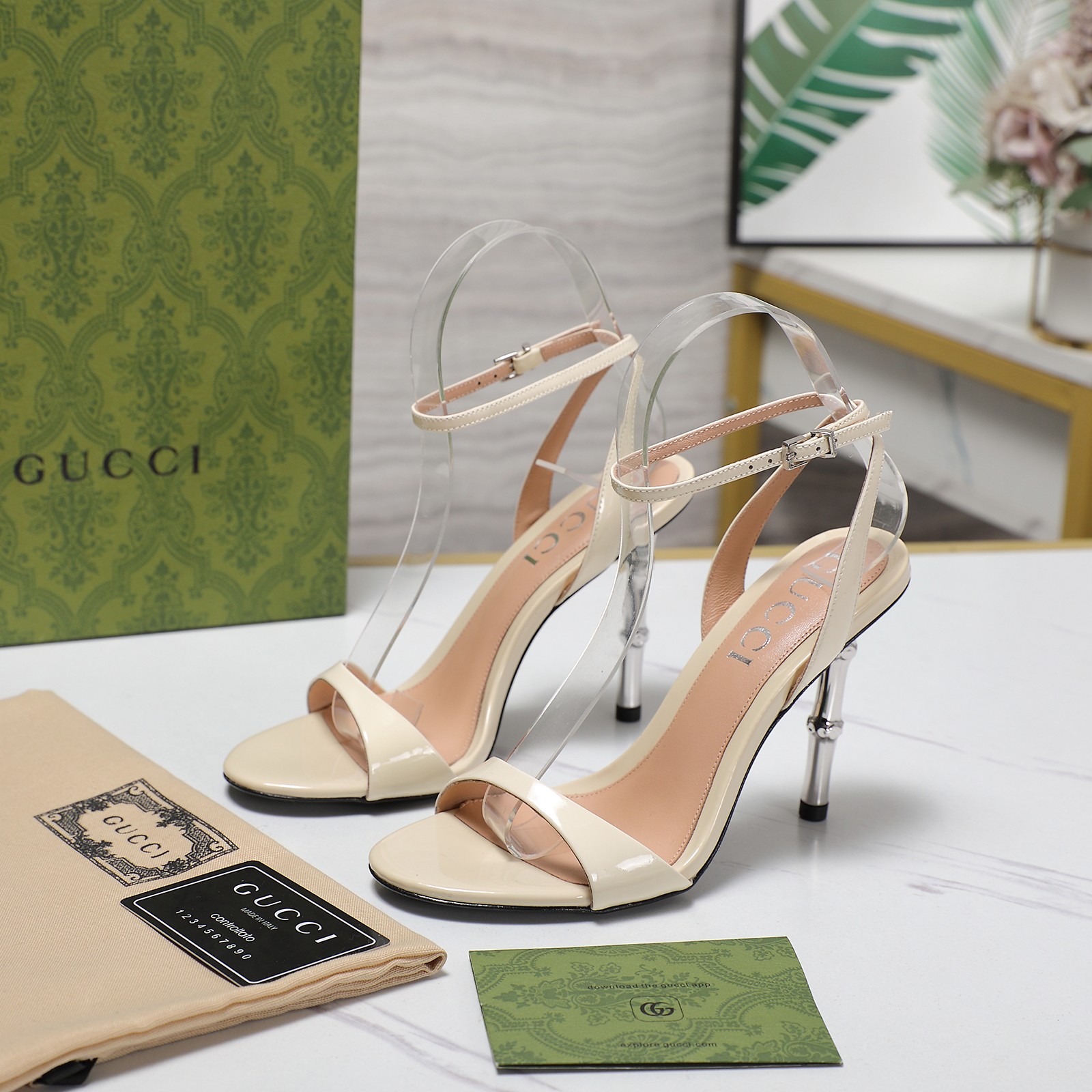 Gucci Open-backed high-heeled sandals