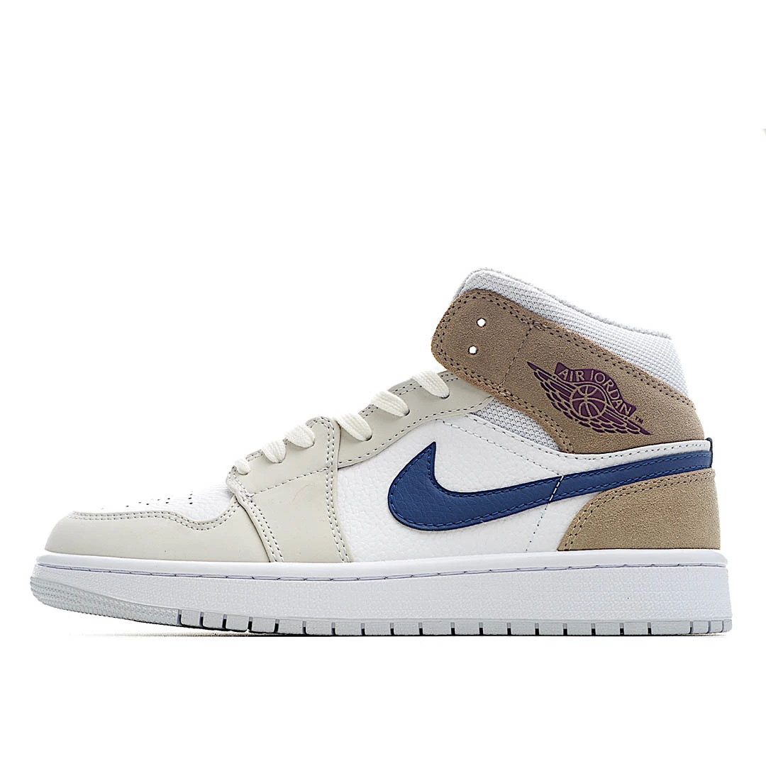 Air Jordan 1 Mid 'White Khaki Blue Void'