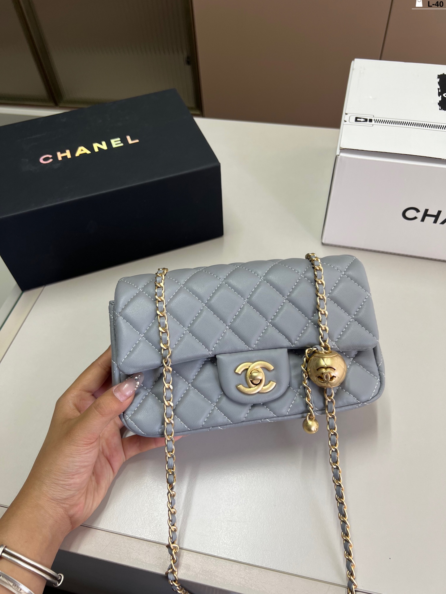 Chanel Classic Flap Bag with Gold Ball