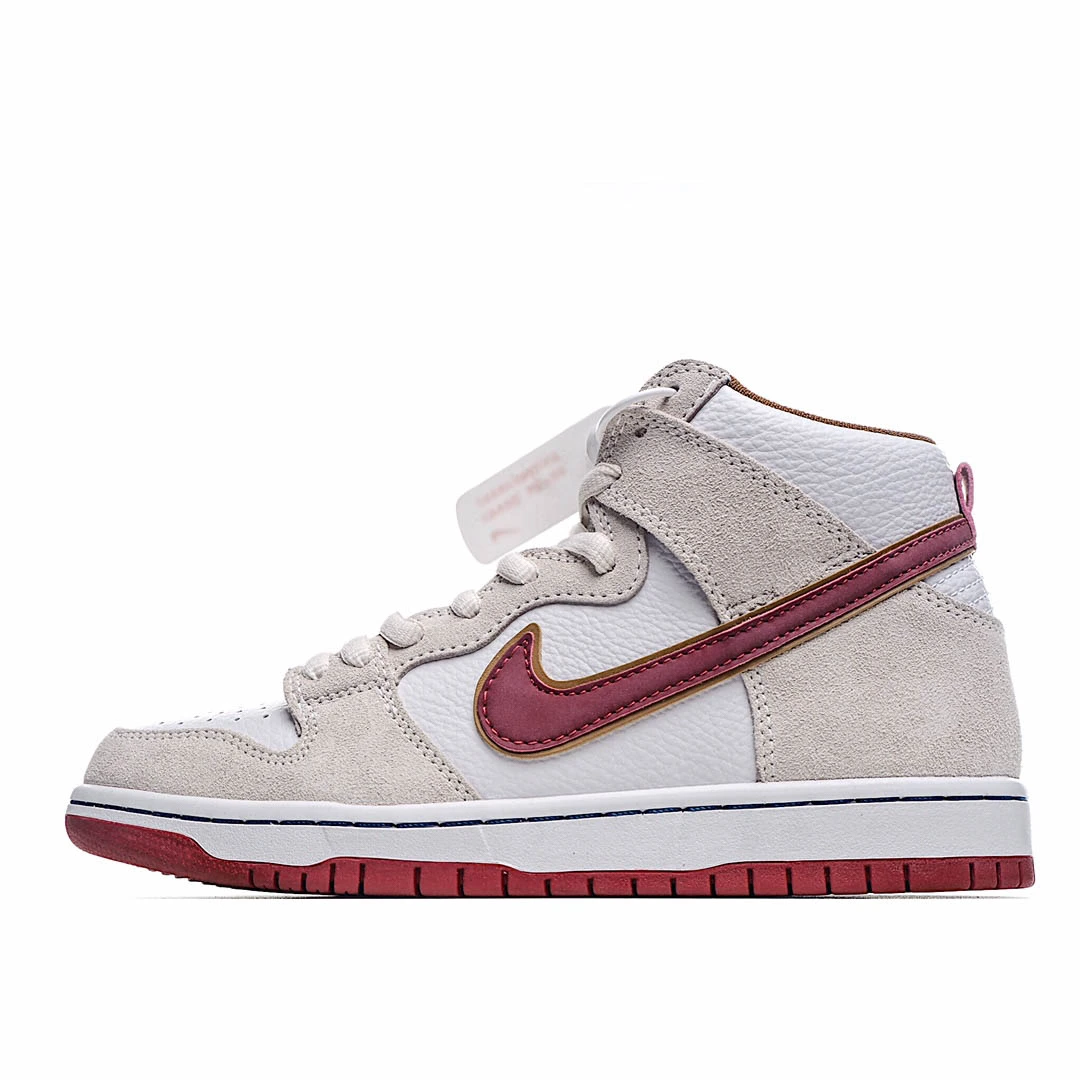 Nike SB Dunk High "Team Crimson" Off-White Red Hook
