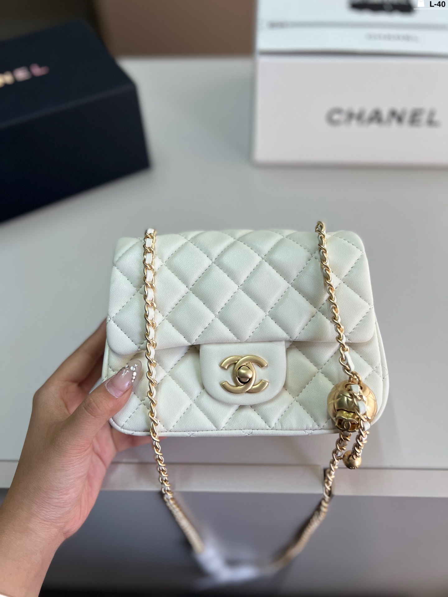 Chanel Classic Flap Bag with Gold Ball