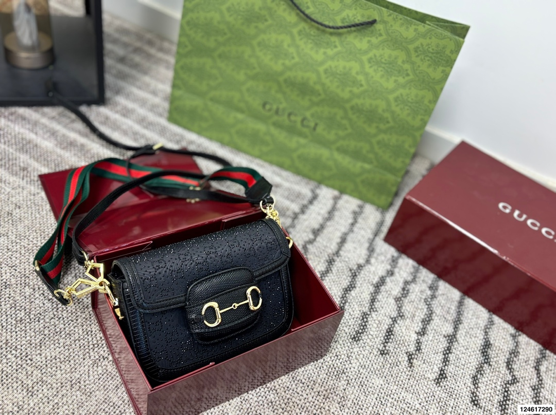 Gucci 1955 Rhinestone Saddle Bag