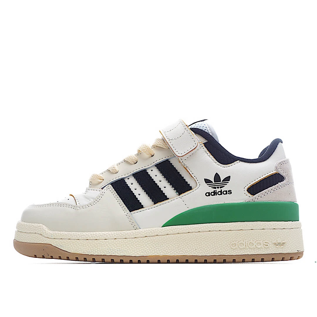 Adidas Forum 84 Low Low Top Beige, Black and Green Sneakers