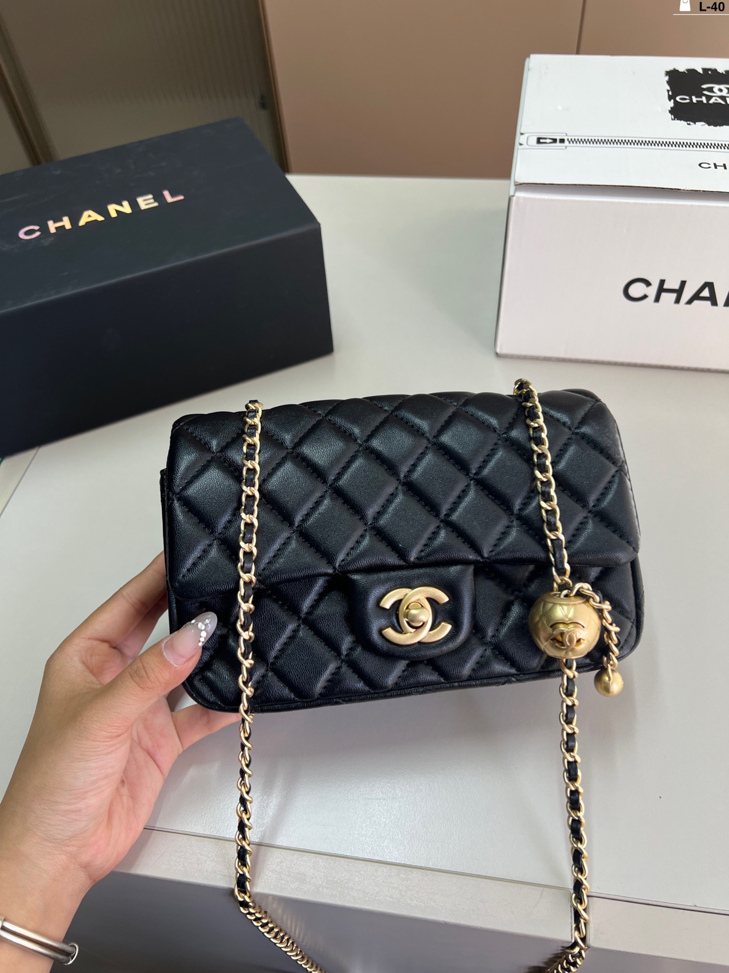 Chanel Classic Flap Bag with Gold Ball