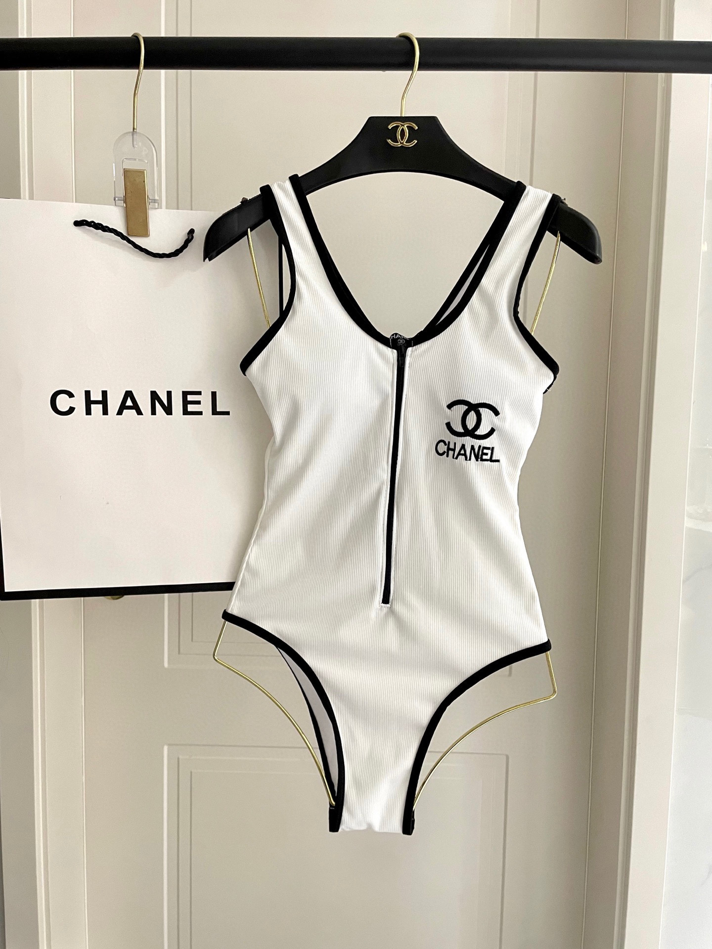 Chanel One-piece Swimsuit With Chest Padded