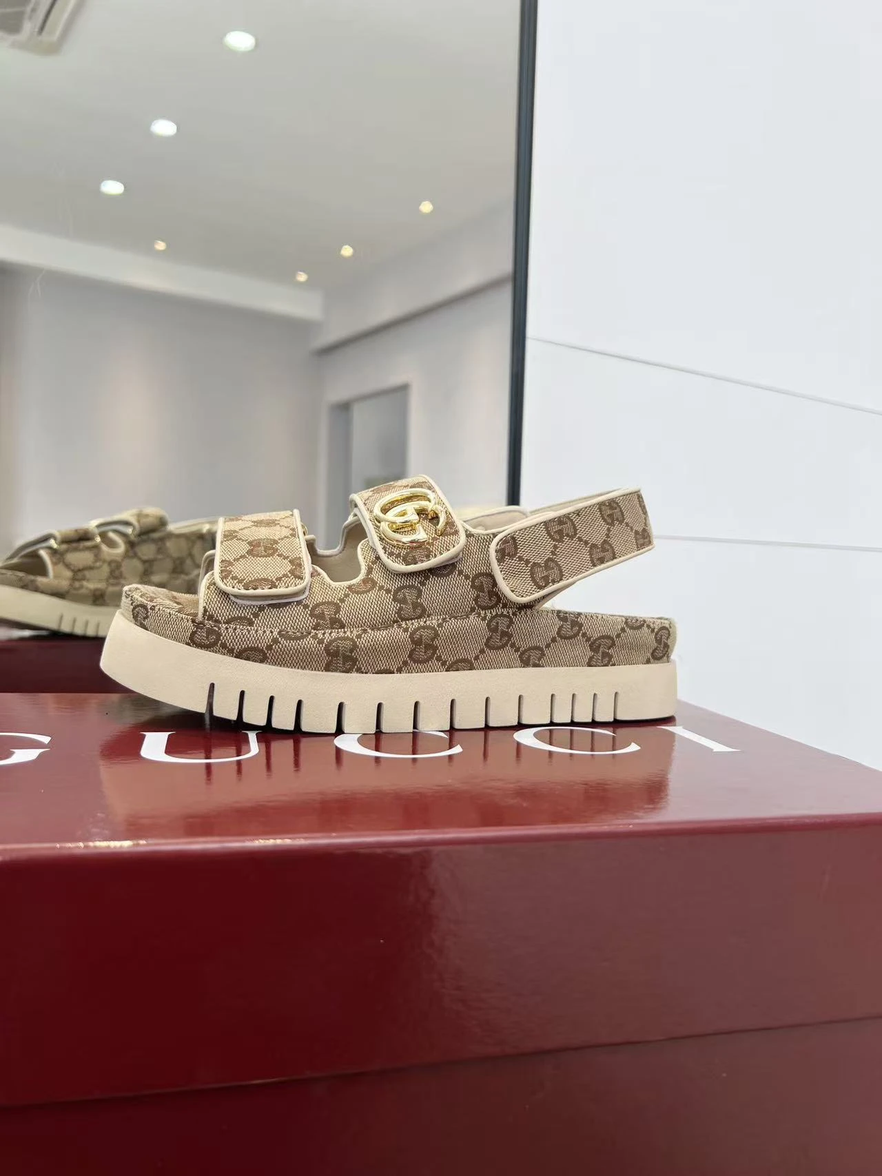 Gucci Velcro Platform Sandals