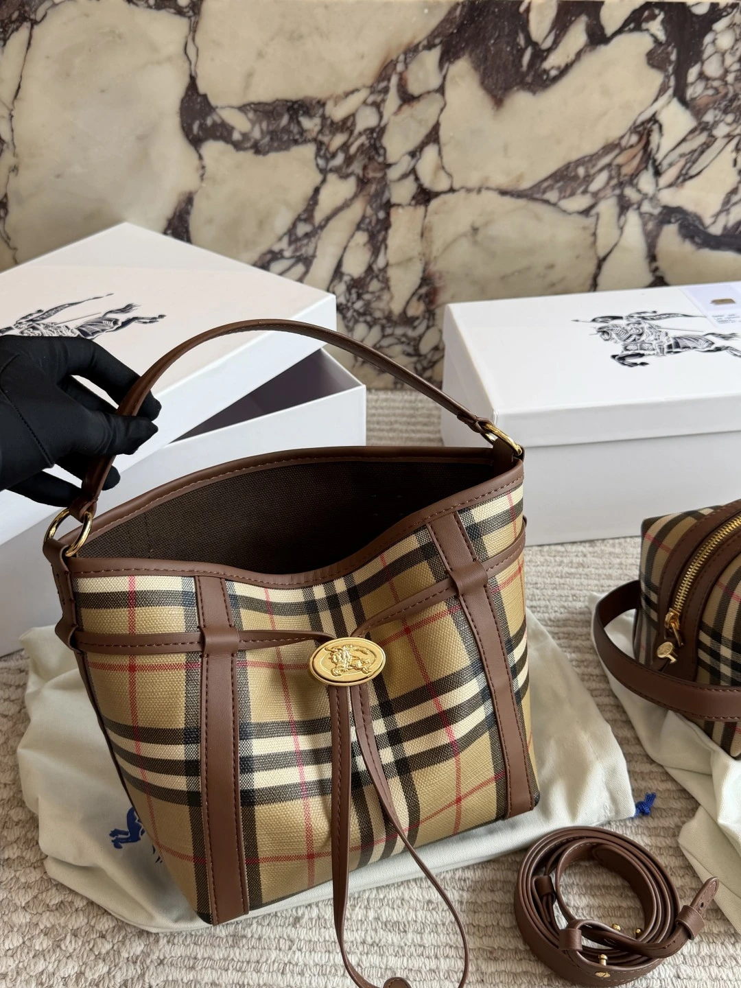 Burberry Check Bucket Bag
