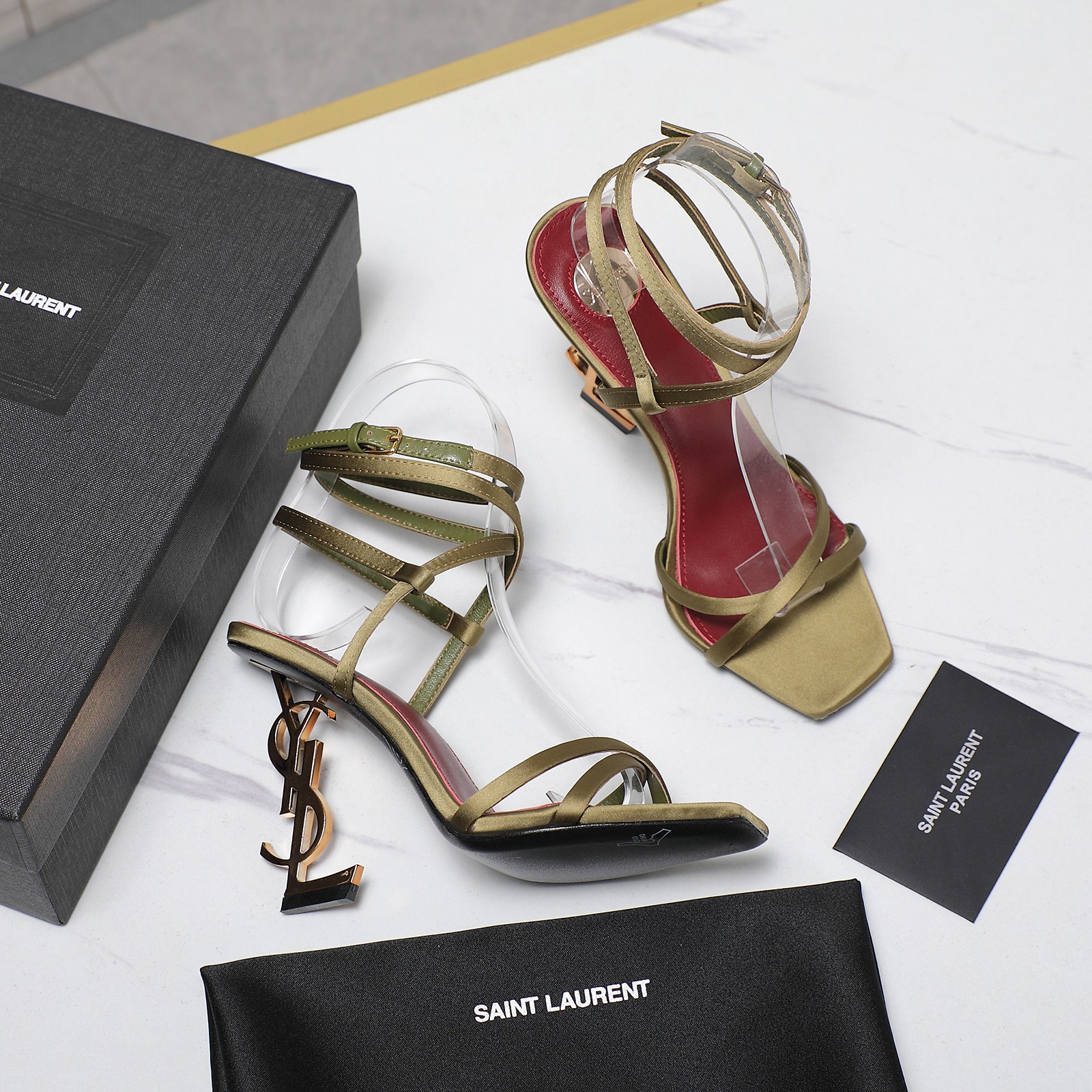 YSL logo sandals with straps