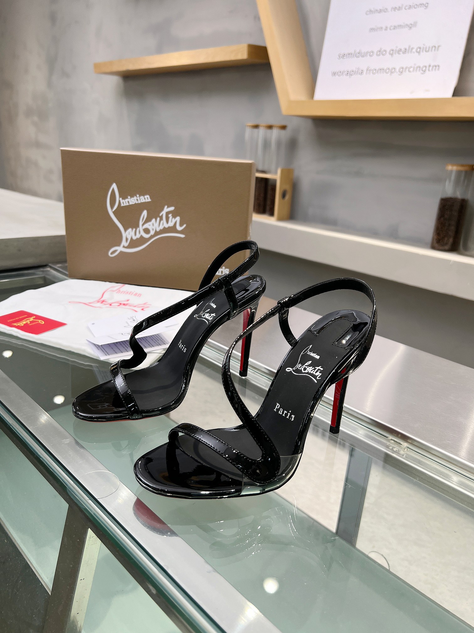 Christian Louboutin red-soled high-heeled sandals