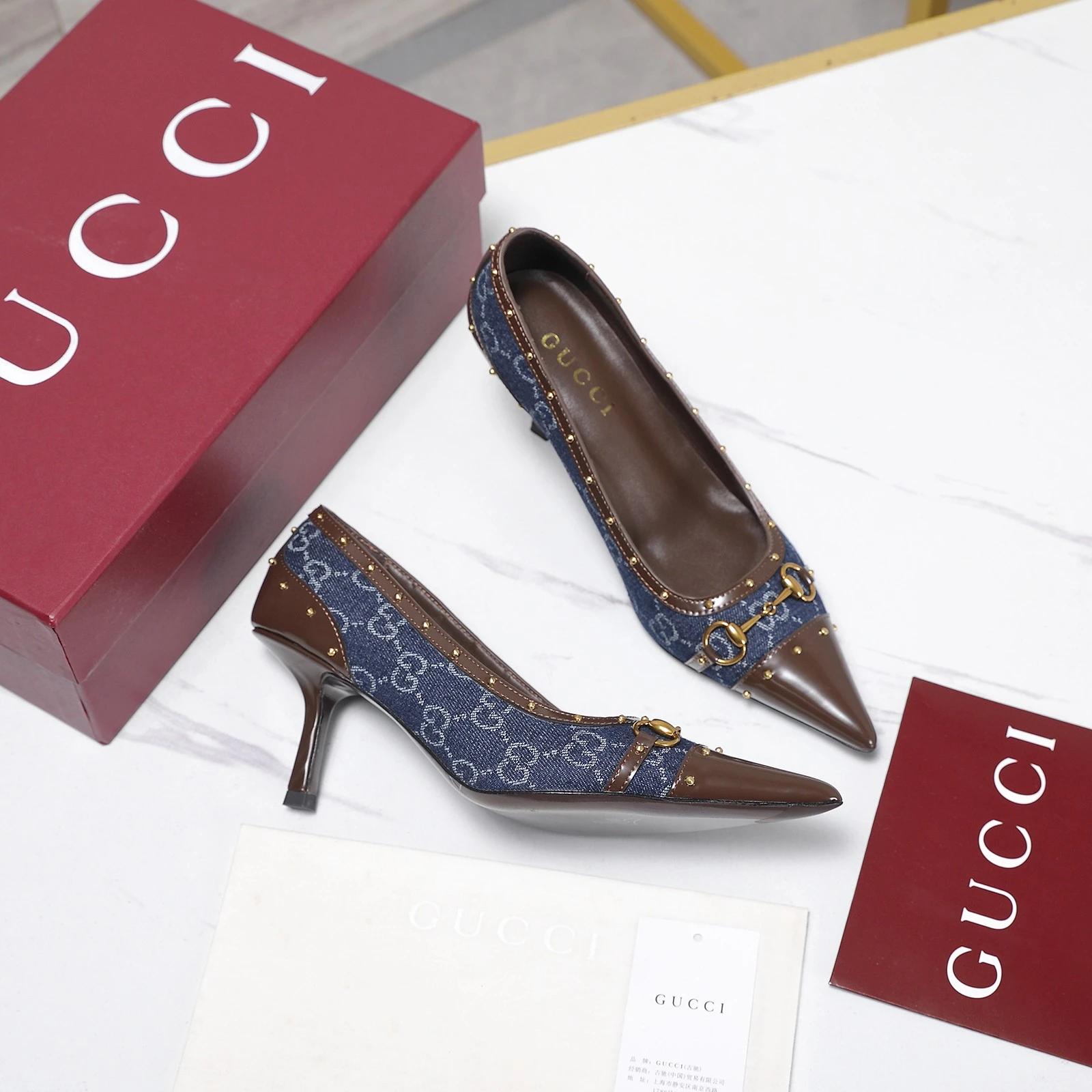 Gucci Horsebit and Stud High-Heeled Shoes