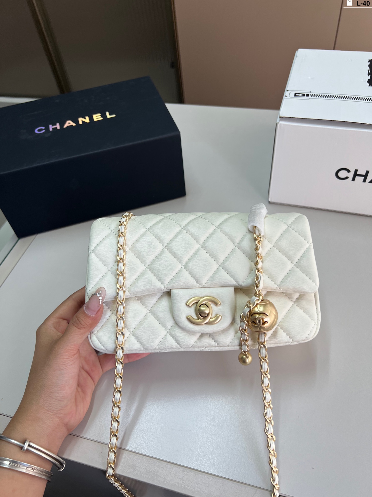 Chanel Classic Flap Bag with Gold Ball