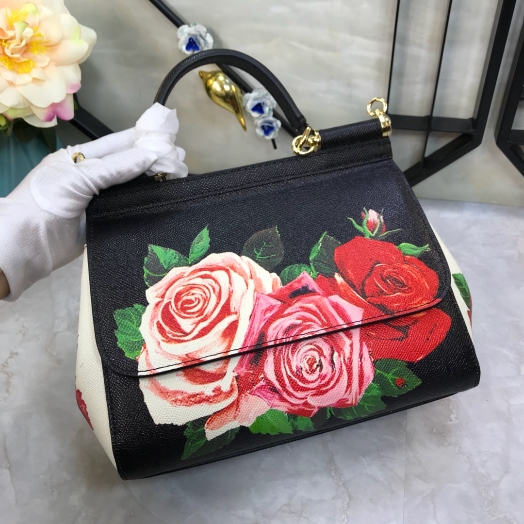 Dolce & Gabbana Sicily Rose Handle Bag