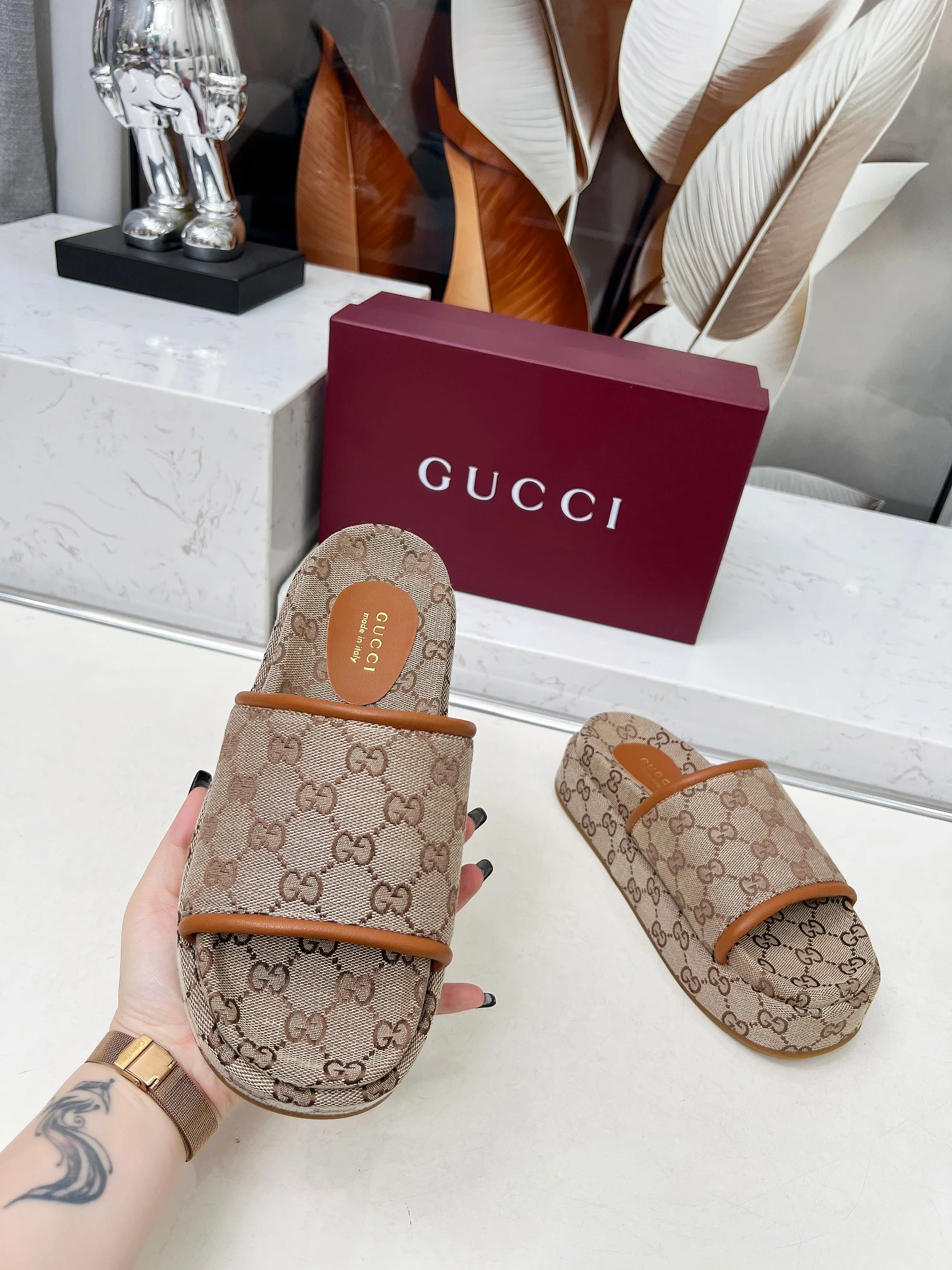 Gucci Platform Slides