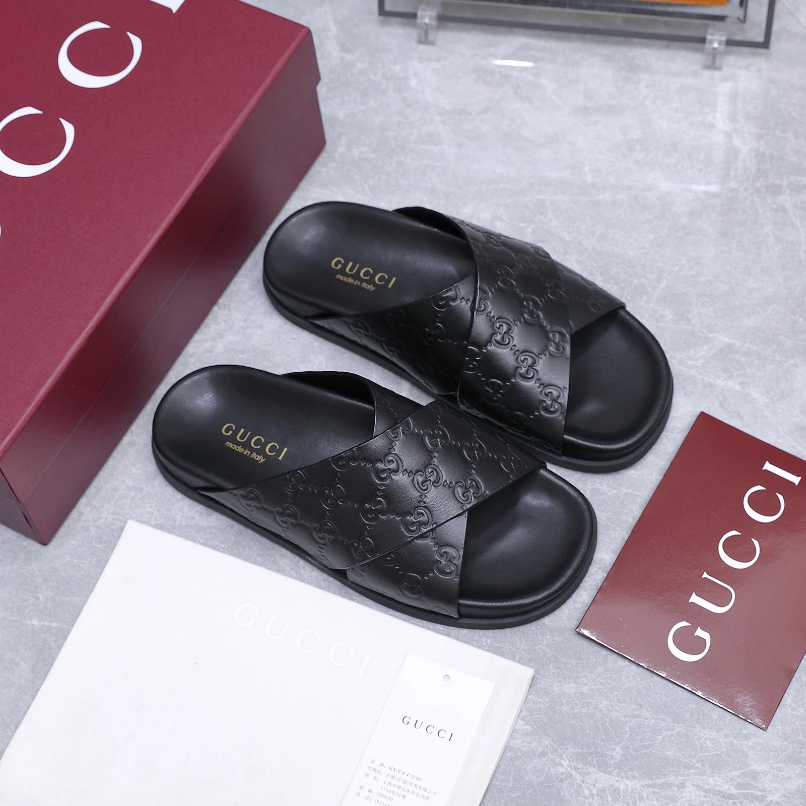 Gucci Double G embossed beach sandals