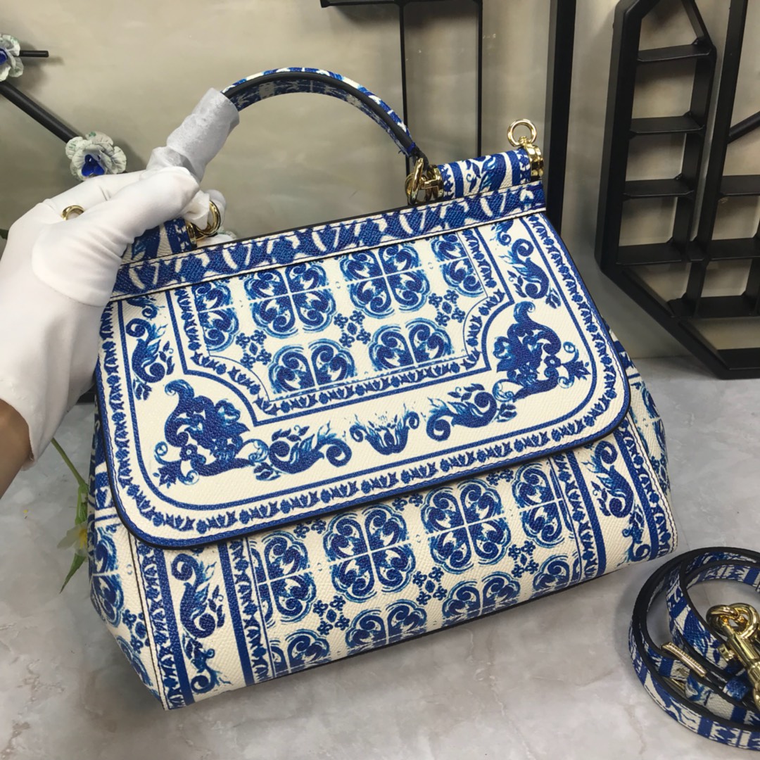 Dolce & Gabbana Blue And White Porcelain Handle Bag
