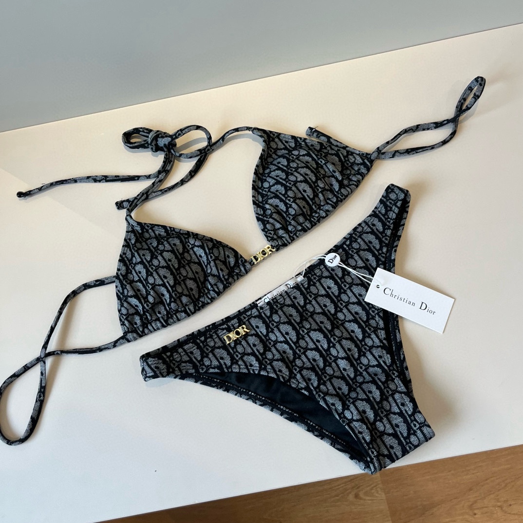 Dior Halterneck 2 Piece Swimsuit Bikini Set